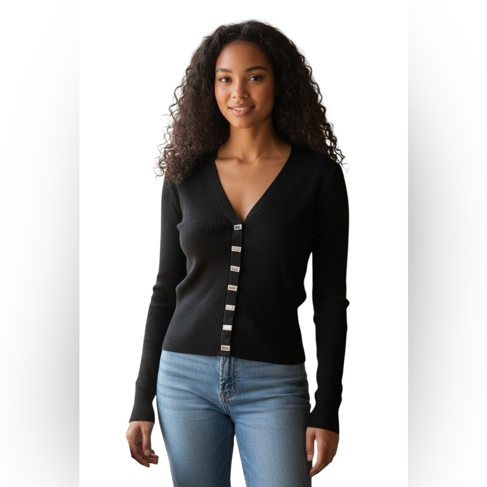 Wayne Rogers silk blend V neck cardigan
